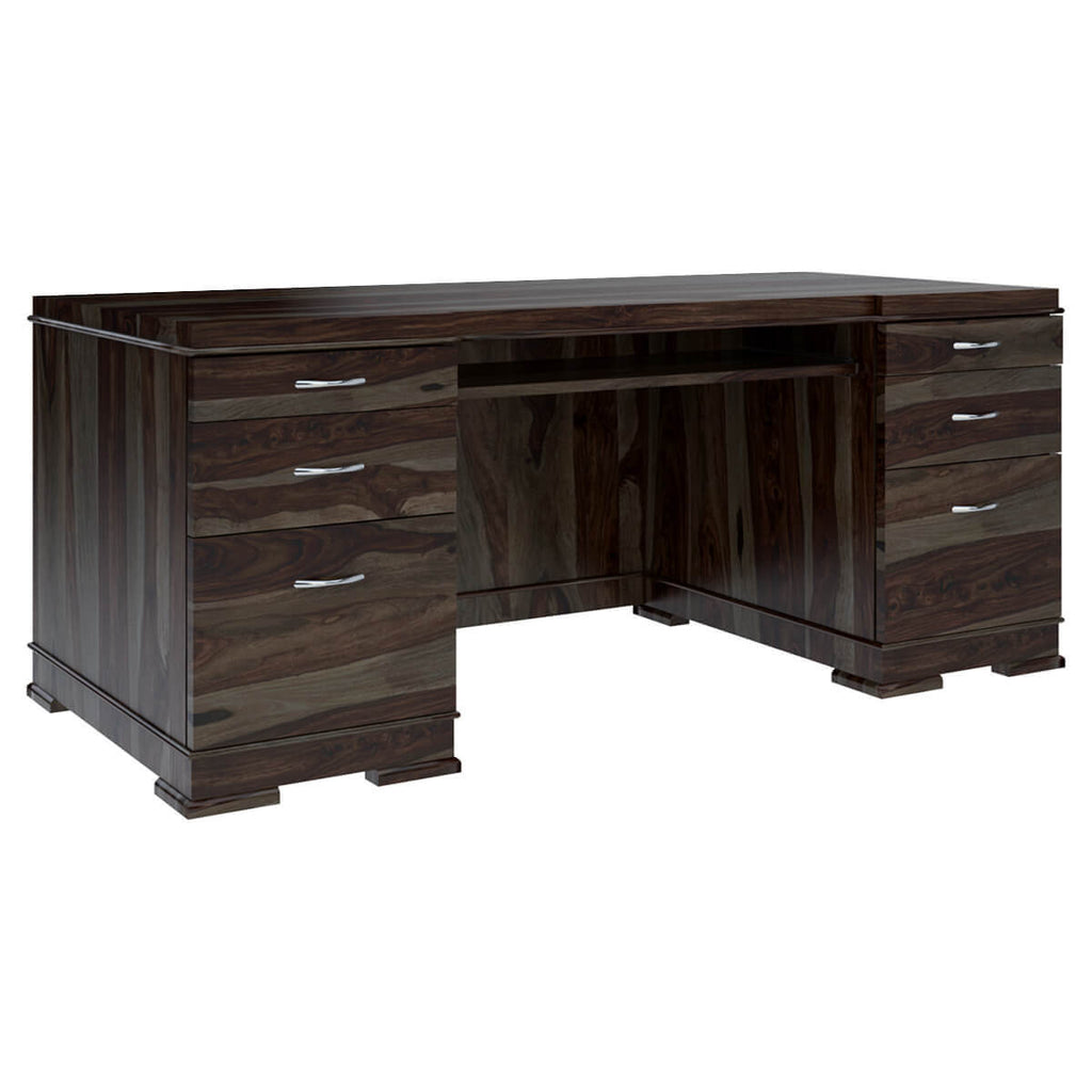 Nismaaya Acelin Modern Solid Wood Office Executive Desk With Keyboard Tray