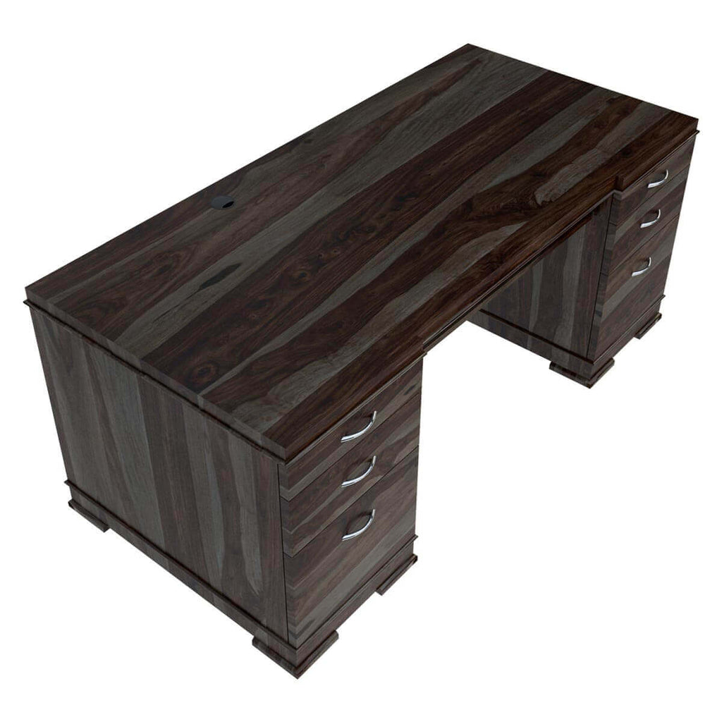 Nismaaya Acelin Modern Solid Wood Office Executive Desk With Keyboard Tray