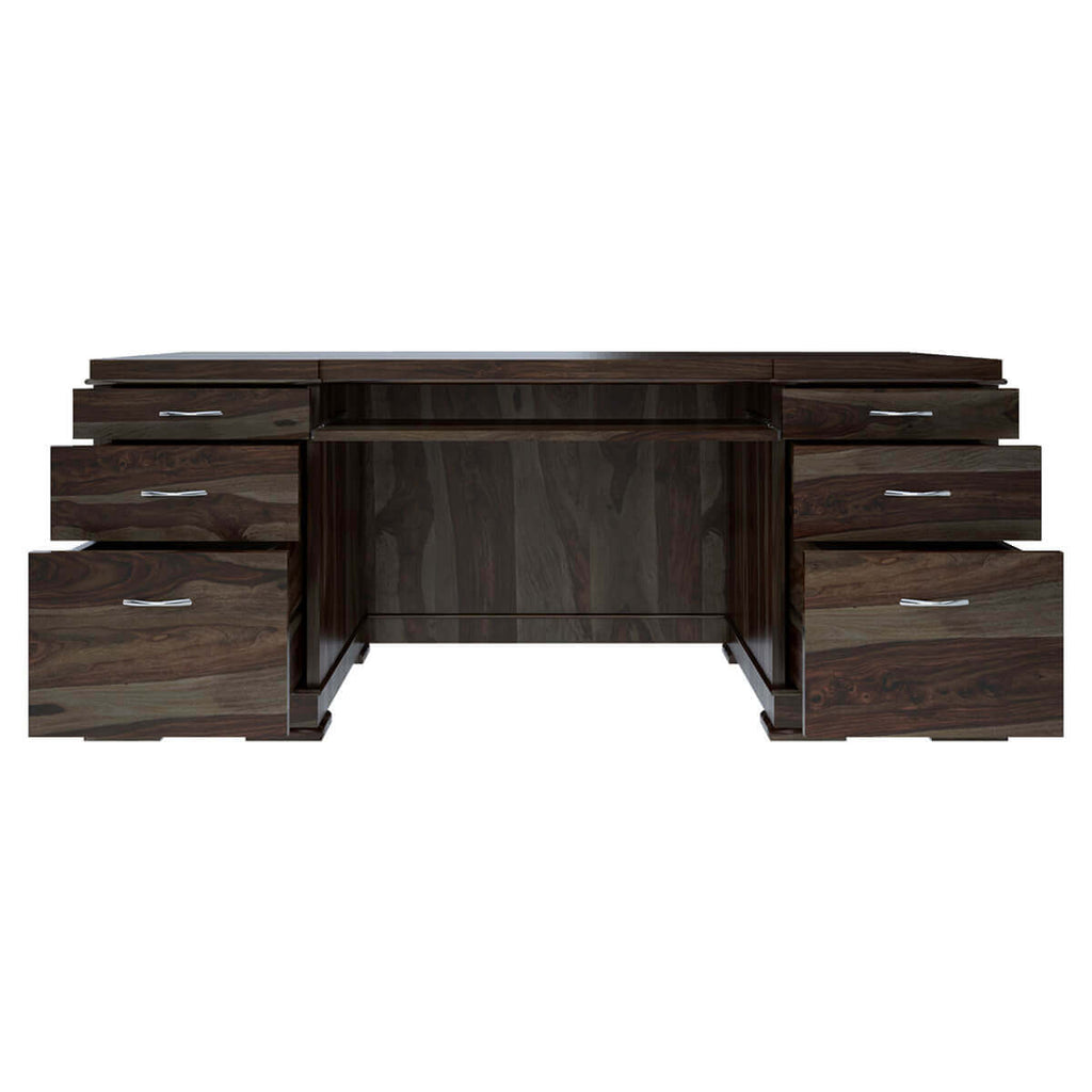 Nismaaya Acelin Modern Solid Wood Office Executive Desk With Keyboard Tray