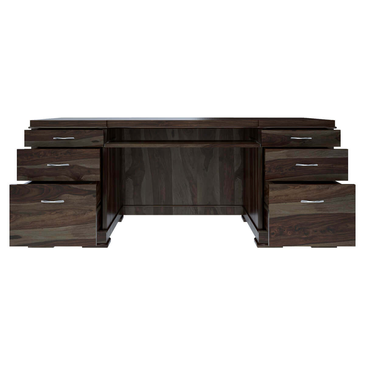 Nismaaya Acelin Modern Solid Wood Office Executive Desk With Keyboard Tray