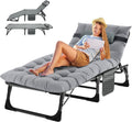 MOPHOTO Chaise Longue Pliable pour Jardin avec Matelas, Dossier et Repose-Pieds réglables, Chaise Pliante Portable pour intérieur et extérieur, Chaise Longue pour Bronzer(1 Paquet)