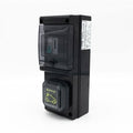 Borne de recharge équipée d'une prise Green'up complète avec protections et compteur(Noir)