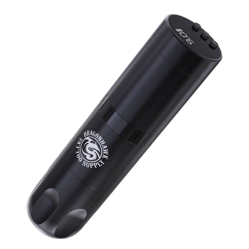 Kit de Máquina de Tatuaje Inalámbrica Dragonhawk X3 con 10 Cartuchos y Dos Botellas de Tinta Negra