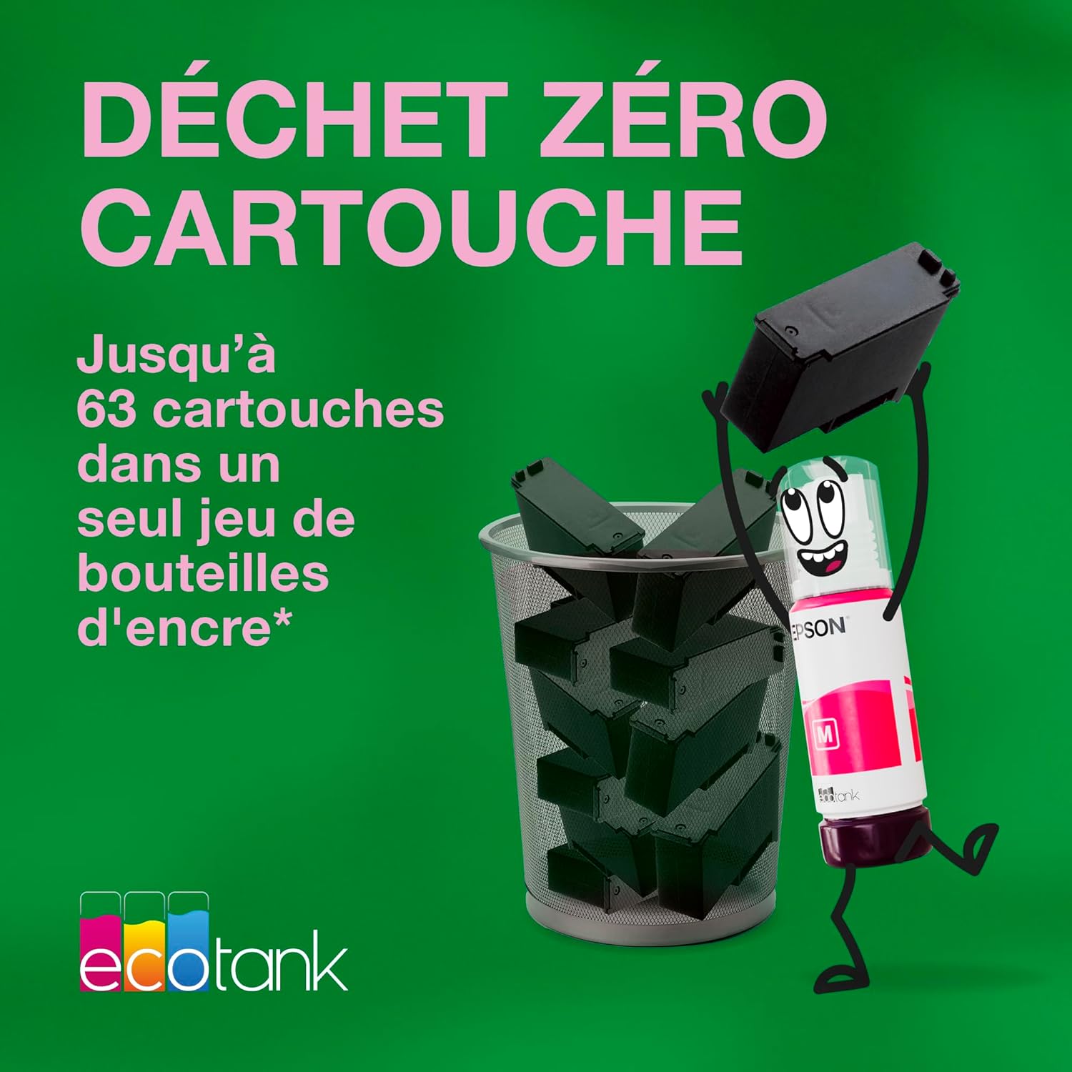 EcoTank Imprimante sans Fil ET-2870 | Réservoirs d'encre Haute capacité - Économisez jusqu'à 90% sur Les coûts d'encre - Impression Mobile, Copie, numérisation - 3 Ans d'encre Inclus