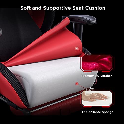 Silla de Oficina Gaming AutoFull con Soporte Lumbar Ergonómico, Estilo Racing, Cuero PU, Alta Respalda, Silla Giratoria Ajustable para PC