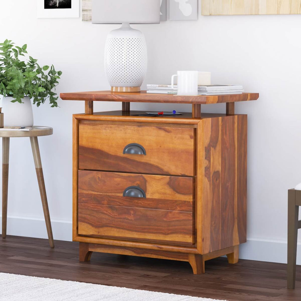 Nismaaya Acco Solid Wood 2 Drawer File Cabinet