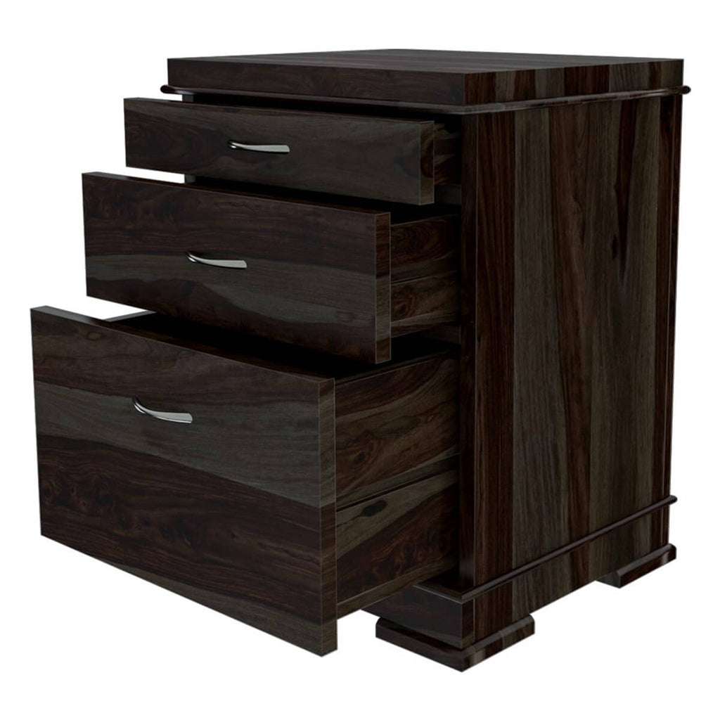 Nismaaya Acelin Modern Solid Wood 3 Drawer File Cabinet