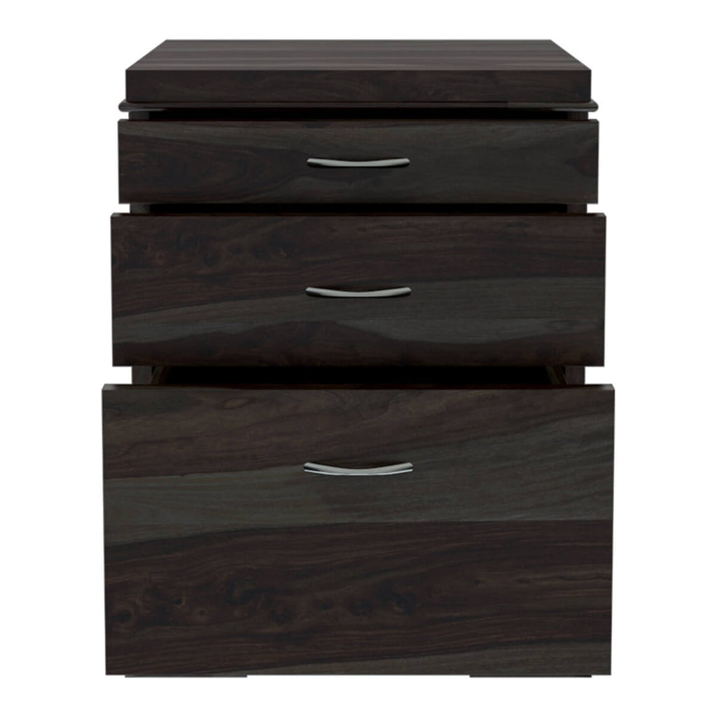 Nismaaya Acelin Modern Solid Wood 3 Drawer File Cabinet