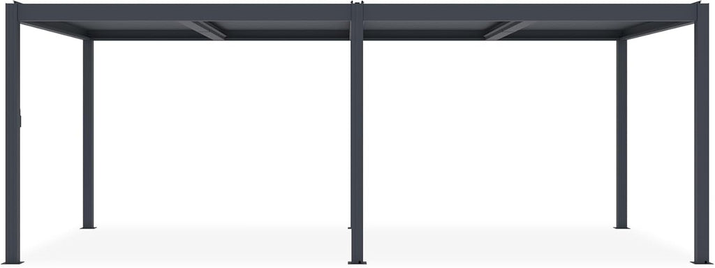 CAZEBOO Pergola Bioclimatique 6x3m Autoportée Santa – Aluminium Gris Lames Orientables en Acier – Tonnelle de Jardin Abri Terrasse – Résistante Vent 55 km/h – Protection Soleil Pluie – Montage Facile