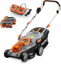 FUXTEC Tondeuse à Gazon sans Fil 40V (2x20V) E2RM43 Set Batteries et Chargeur - Largeur De Coupe 43cm, 40L, Hauteur De Coupe Variable, Tondeuse à Gazon Batterie, sans Fil