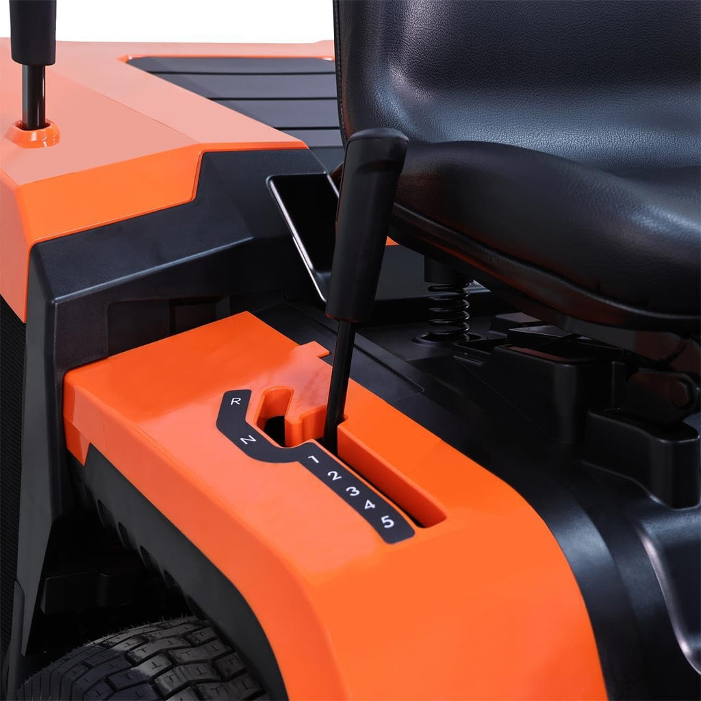 FUXTEC Tondeuse autoportée FX-RMT84M - Tondeuse autoportée à Essence avec Largeur de Coupe 83 cm - Moteur 8,8 KW 432 cm³ - 6 hauteurs réglables - bac 280 L - Marche arrière RMO - boîte Manuelle 5+1