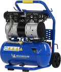 MICHELIN Compresseur d'Air Mobile Silencieux MX 10/1, Compresseur d'Air Sans Huile, Pression Maximale 8 Bar, Puissance 1 CV, Réservoir 10 litres, Niveau Sonore 58 dB LpA