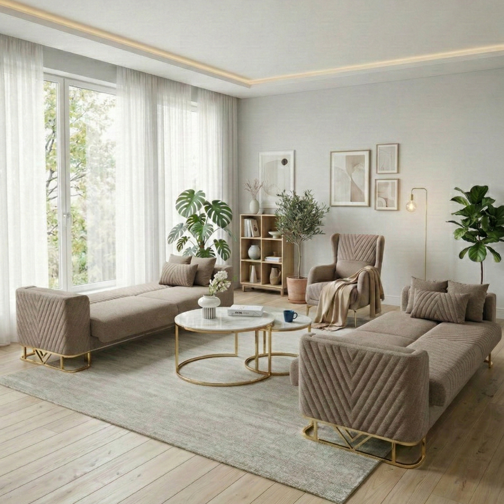 Ensemble Canapé Modulable Convertible Coffre – 4 Compositions