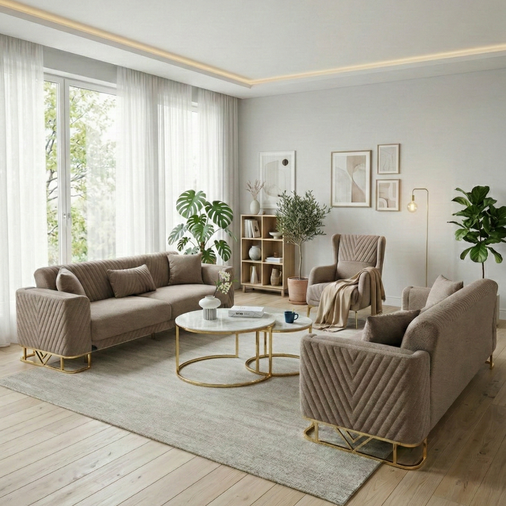 Ensemble Canapé Modulable Convertible Coffre – 4 Compositions
