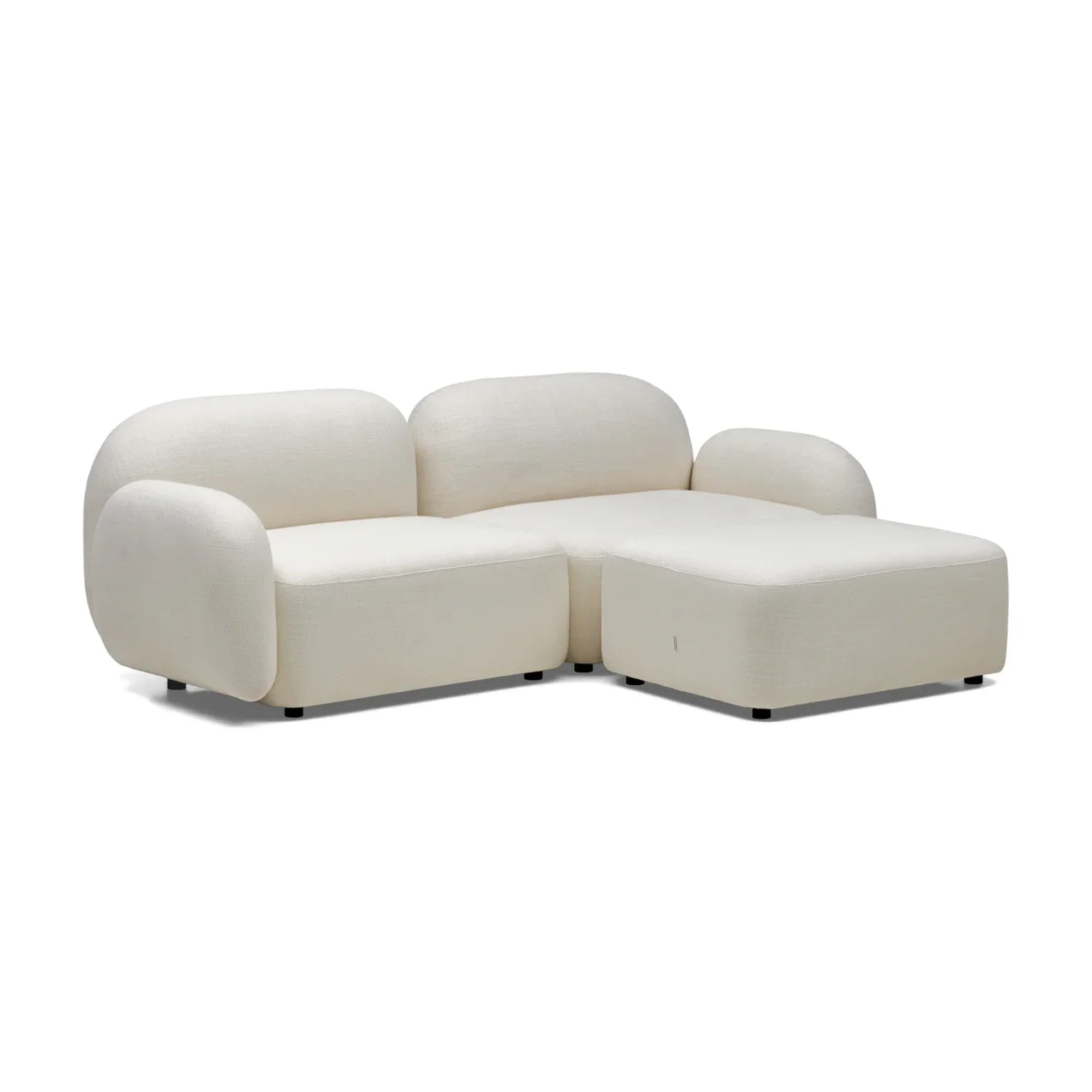 Nismaaya Oslo Modular Sofa Frosted Ivory 2 Seater with Ottoman