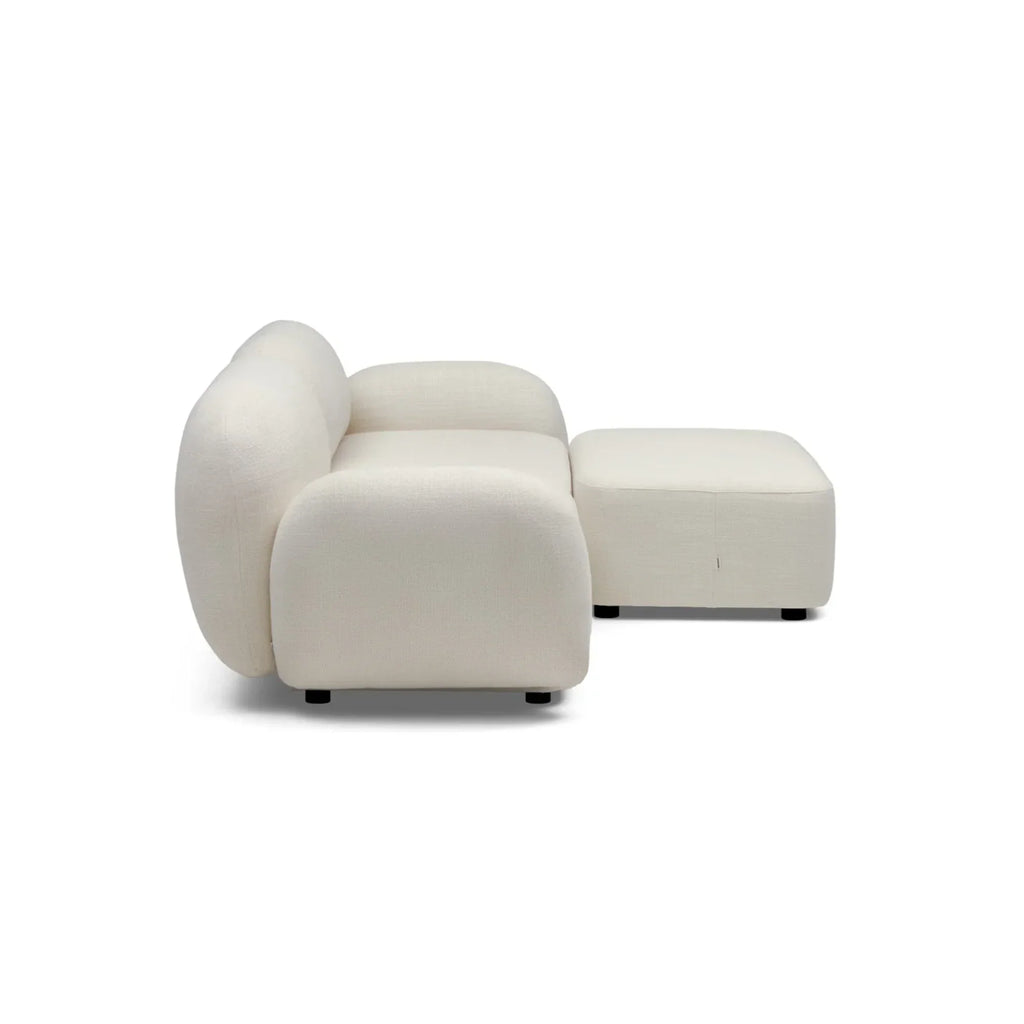 Nismaaya Oslo Modular Sofa Frosted Ivory 2 Seater with Ottoman