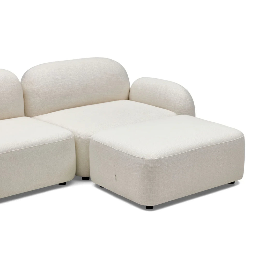 Nismaaya Oslo Modular Sofa Frosted Ivory 2 Seater with Ottoman