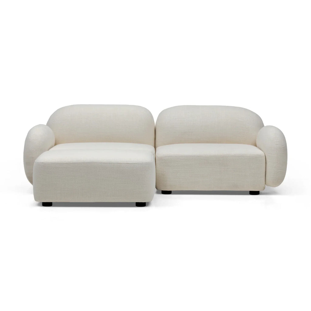 Nismaaya Oslo Modular Sofa Frosted Ivory 2 Seater with Ottoman