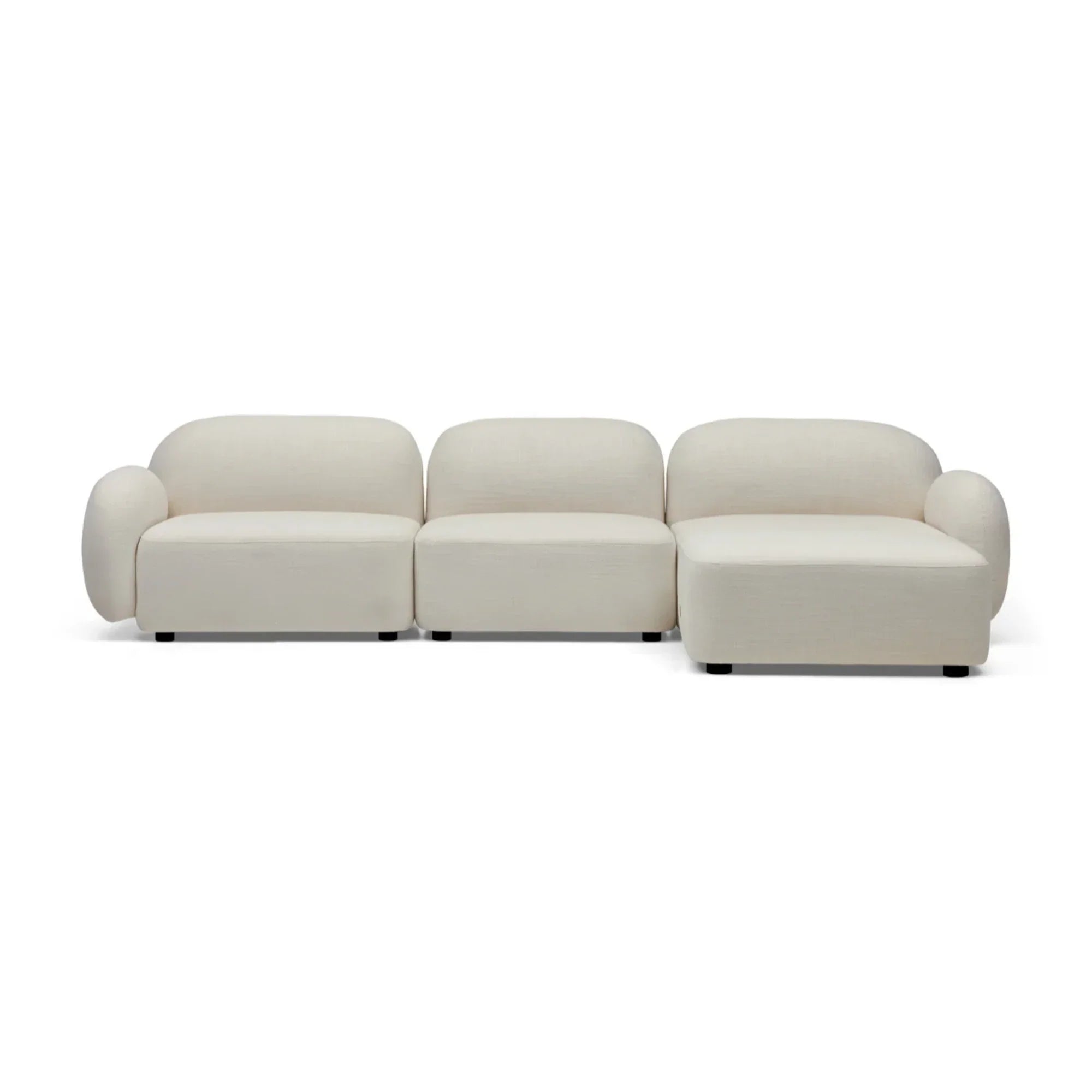 Nismaaya Oslo Modular Sofa Frosted Ivory 3 Seat with Ottoman