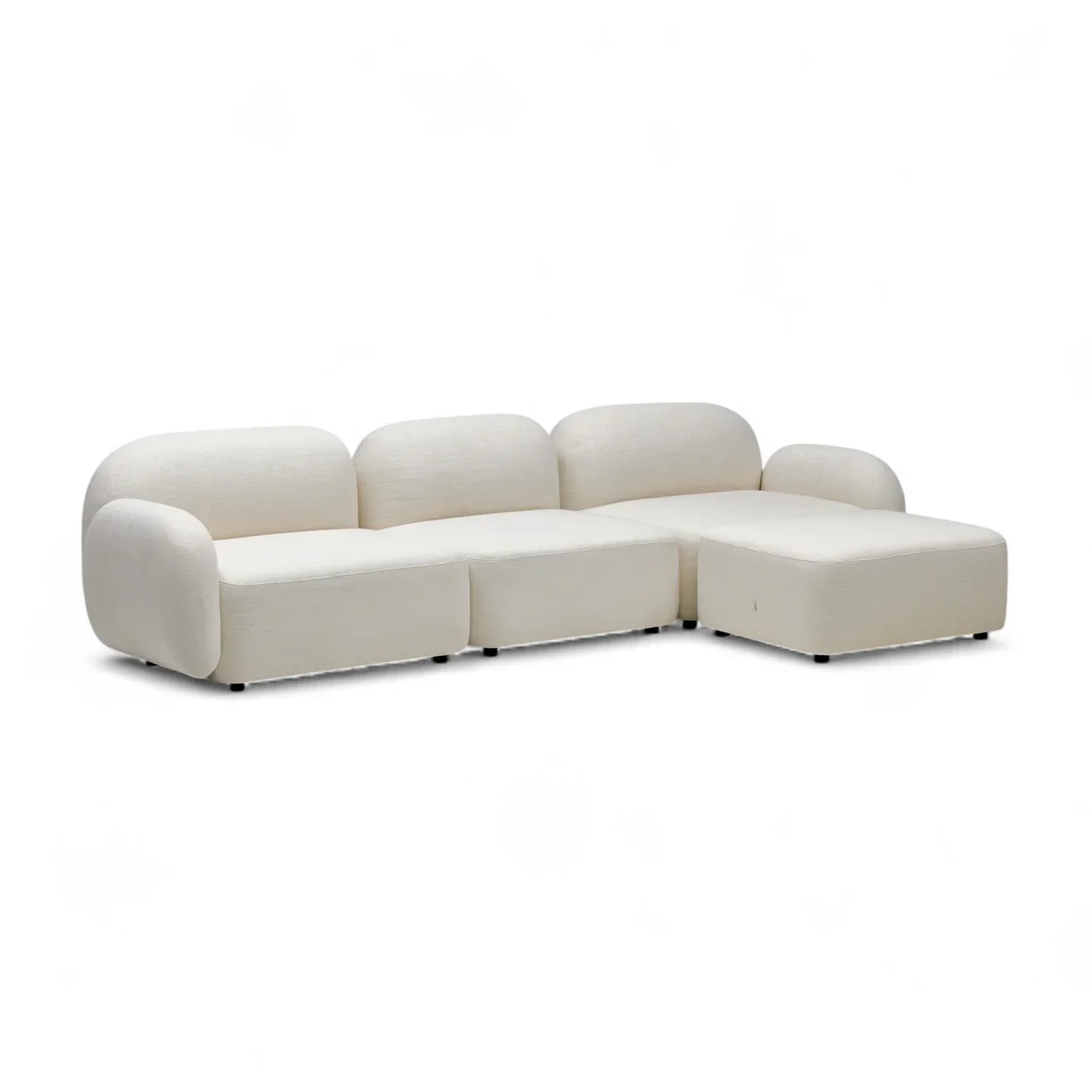 Nismaaya Oslo Modular Sofa Frosted Ivory 3 Seat with Ottoman