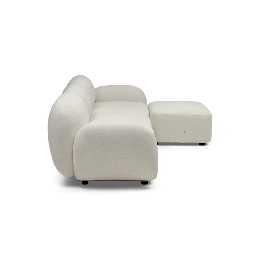 Nismaaya Oslo Modular Sofa Frosted Ivory 3 Seat with Ottoman