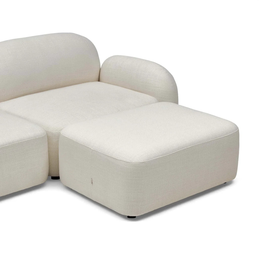 Nismaaya Oslo Modular Sofa Frosted Ivory 3 Seat with Ottoman