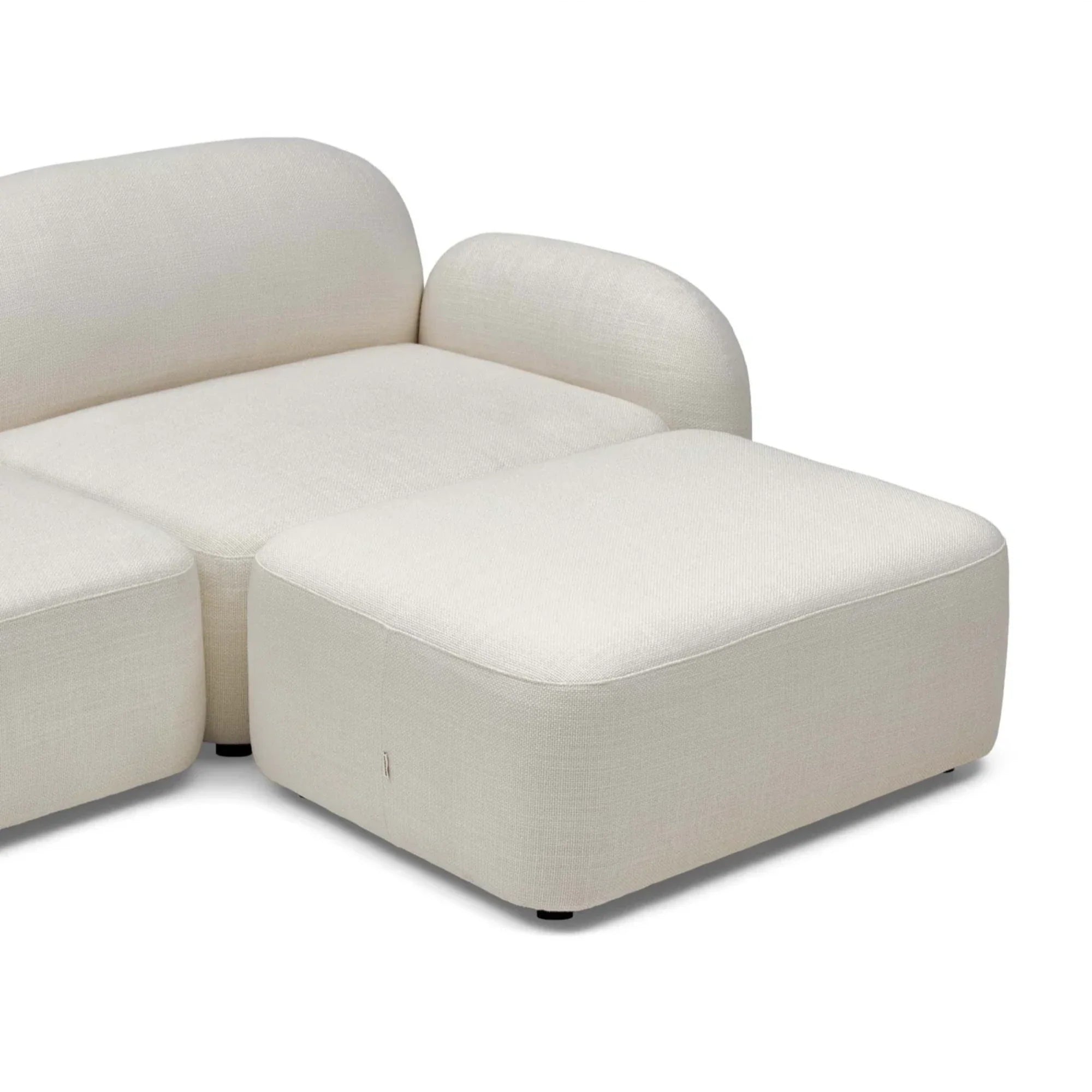 Nismaaya Oslo Modular Sofa Frosted Ivory 3 Seat with Ottoman