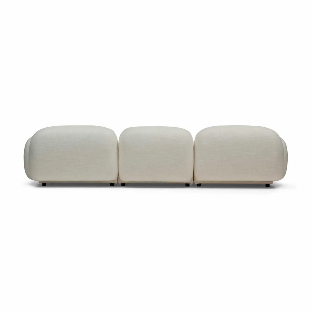 Nismaaya Oslo Modular Sofa Frosted Ivory 3 Seat with Ottoman