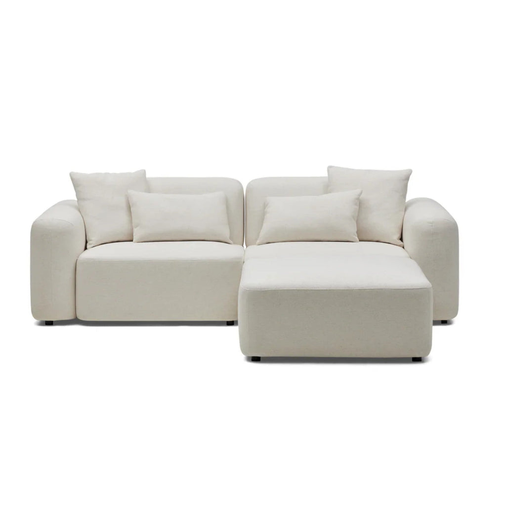Nismaaya Pascal Modular Sofa Ivory White 2 Seater with Ottoman