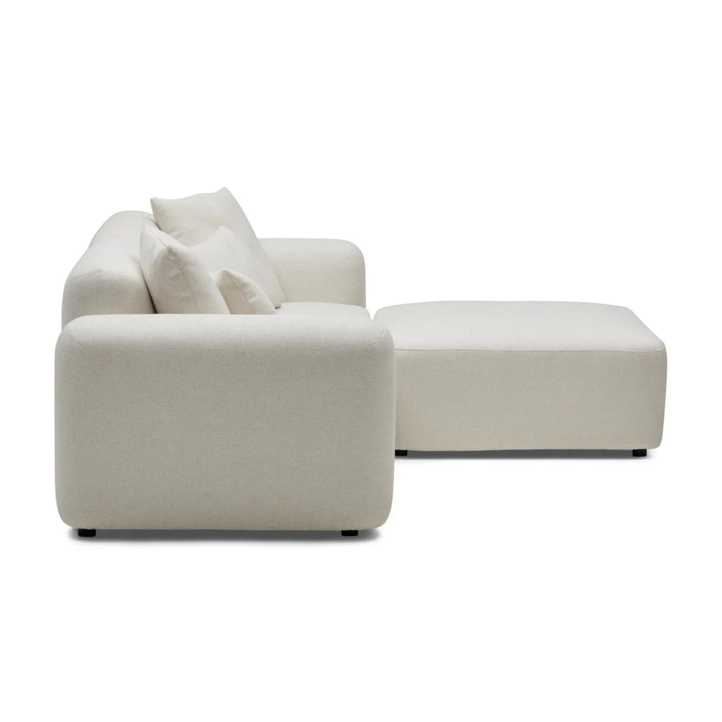 Nismaaya Pascal Modular Sofa Ivory White 2 Seater with Ottoman