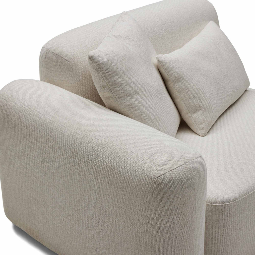 Nismaaya Pascal Modular Sofa Ivory White 2 Seater with Ottoman