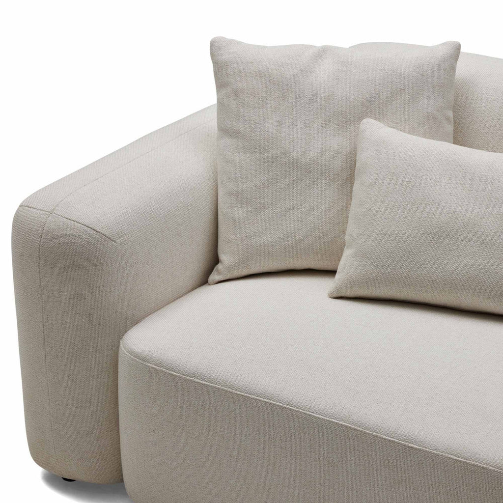 Nismaaya Pascal Modular Sofa Ivory White 2 Seater with Ottoman