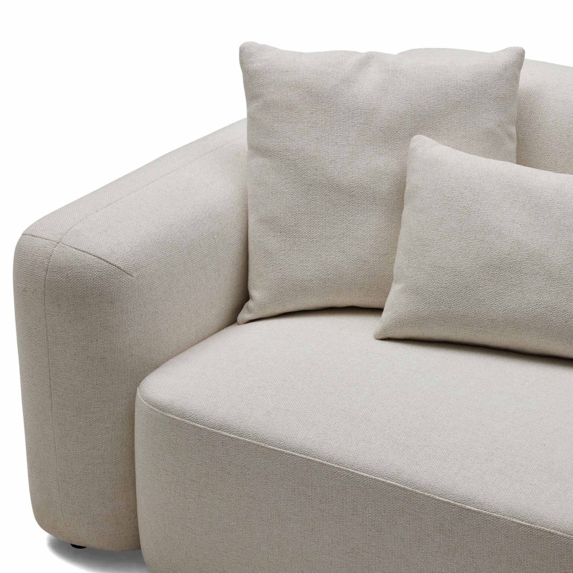 Nismaaya Pascal Modular Sofa Ivory White 2 Seater with Ottoman