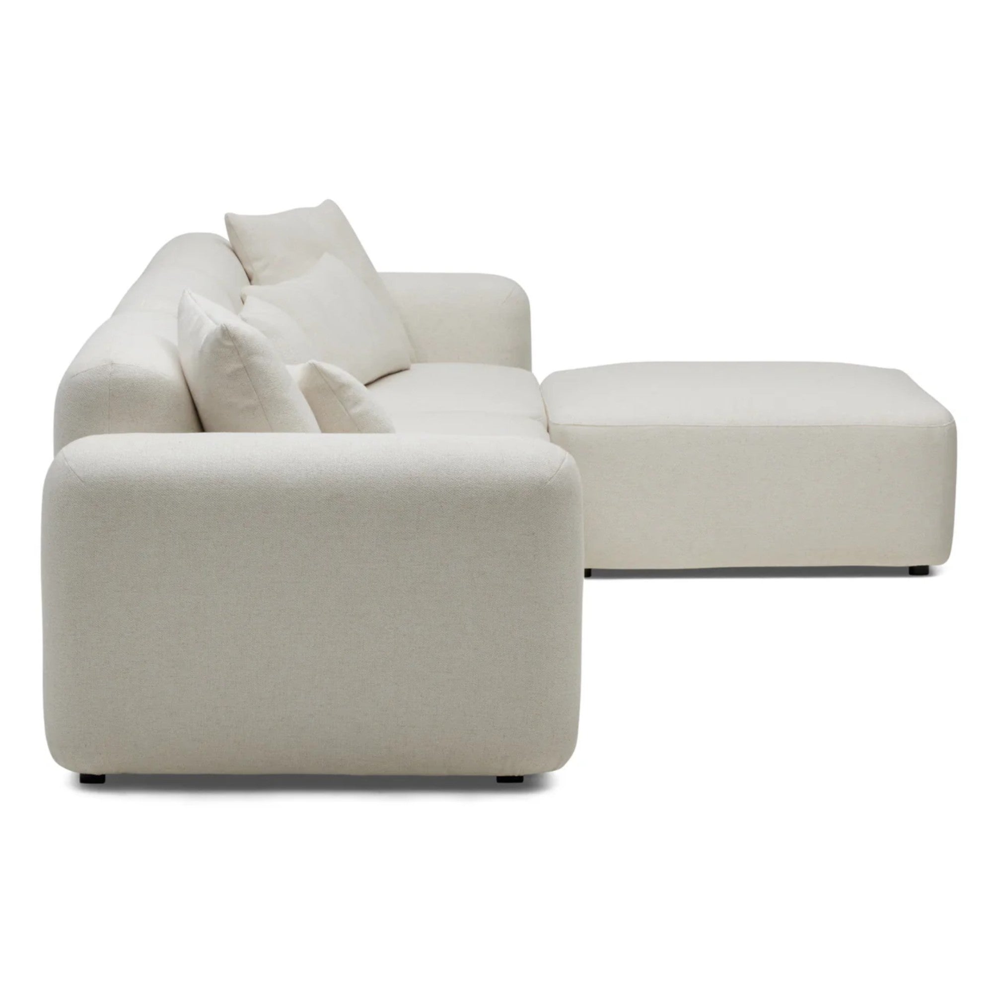 Nismaaya Pascal Modular Sofa Ivory White 3 Seater with Ottoman