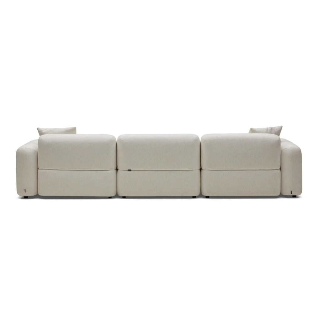 Nismaaya Pascal Modular Sofa Ivory White 3 Seater with Ottoman