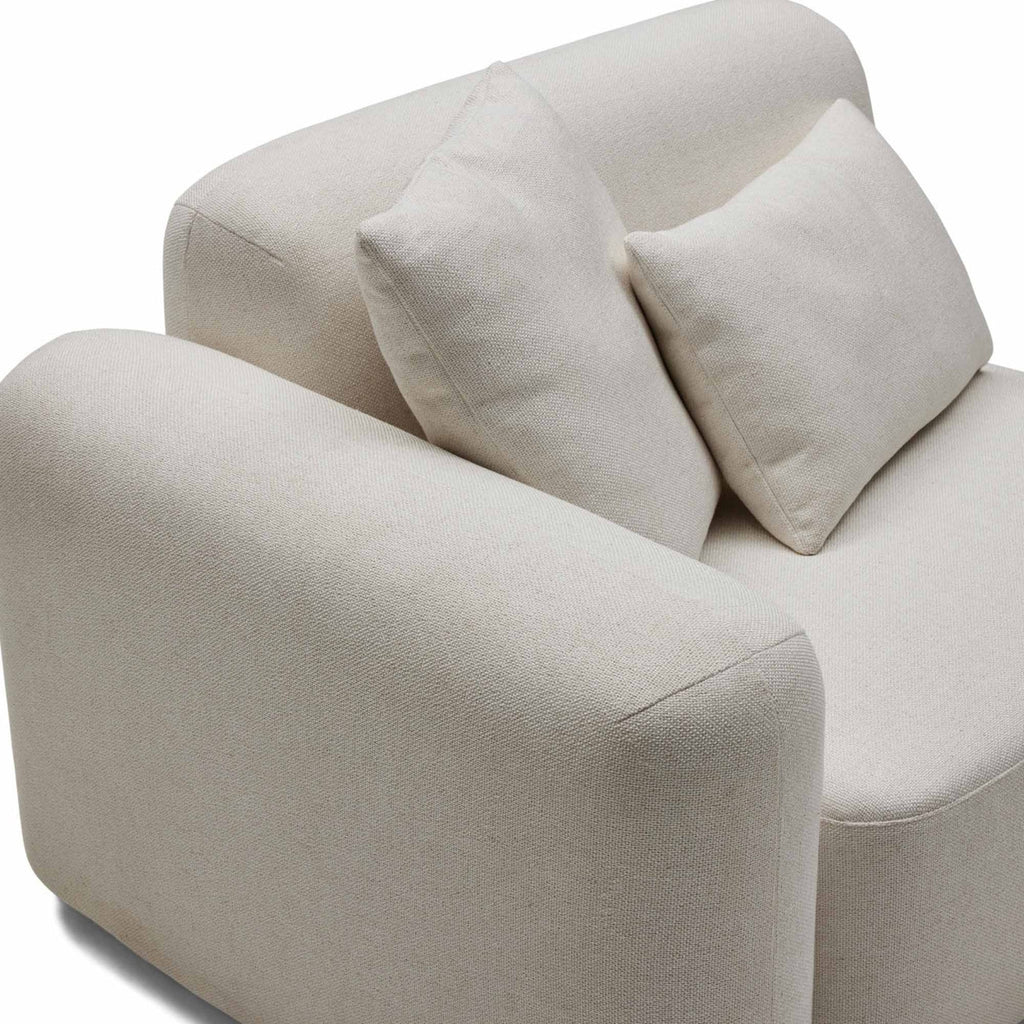 Nismaaya Pascal Modular Sofa Ivory White 3 Seater with Ottoman