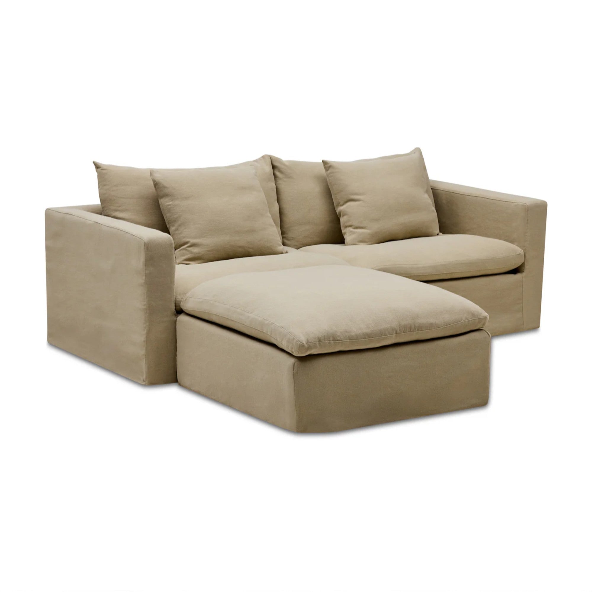 NIsmaaya Cape Modular Sofa Warm Stone 2 Seater with Ottoman