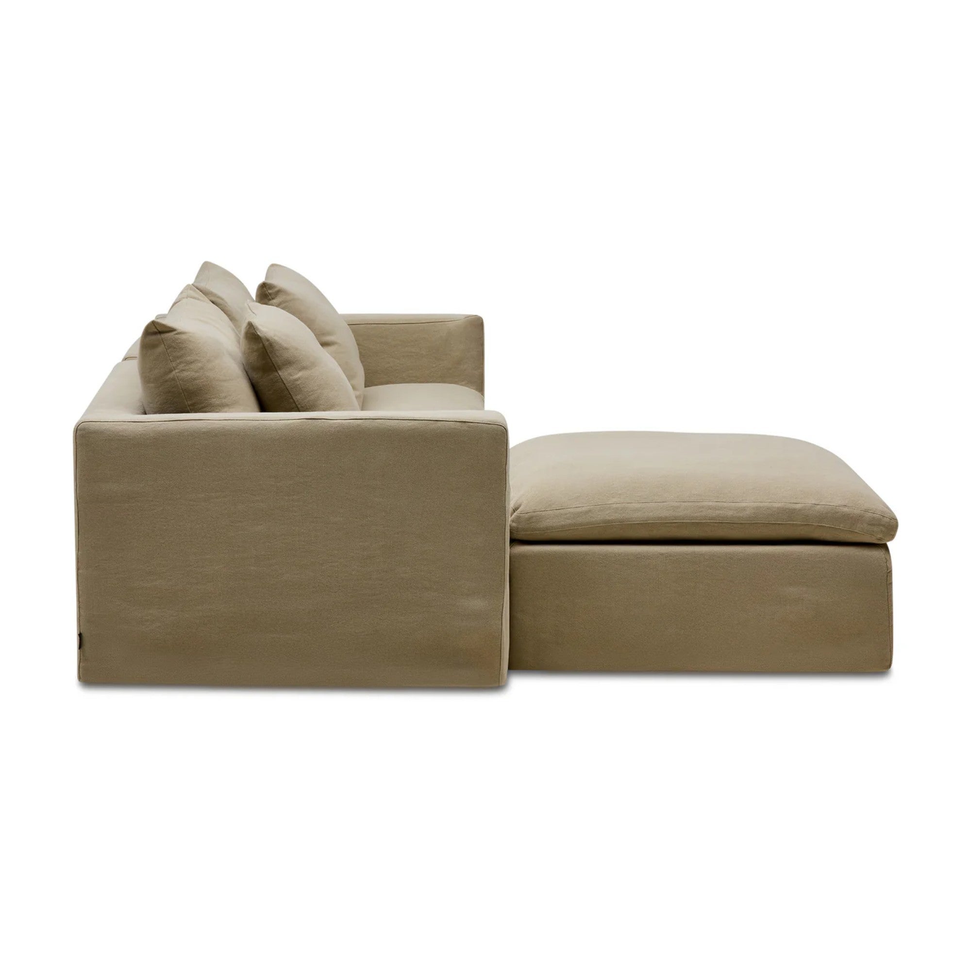 NIsmaaya Cape Modular Sofa Warm Stone 2 Seater with Ottoman