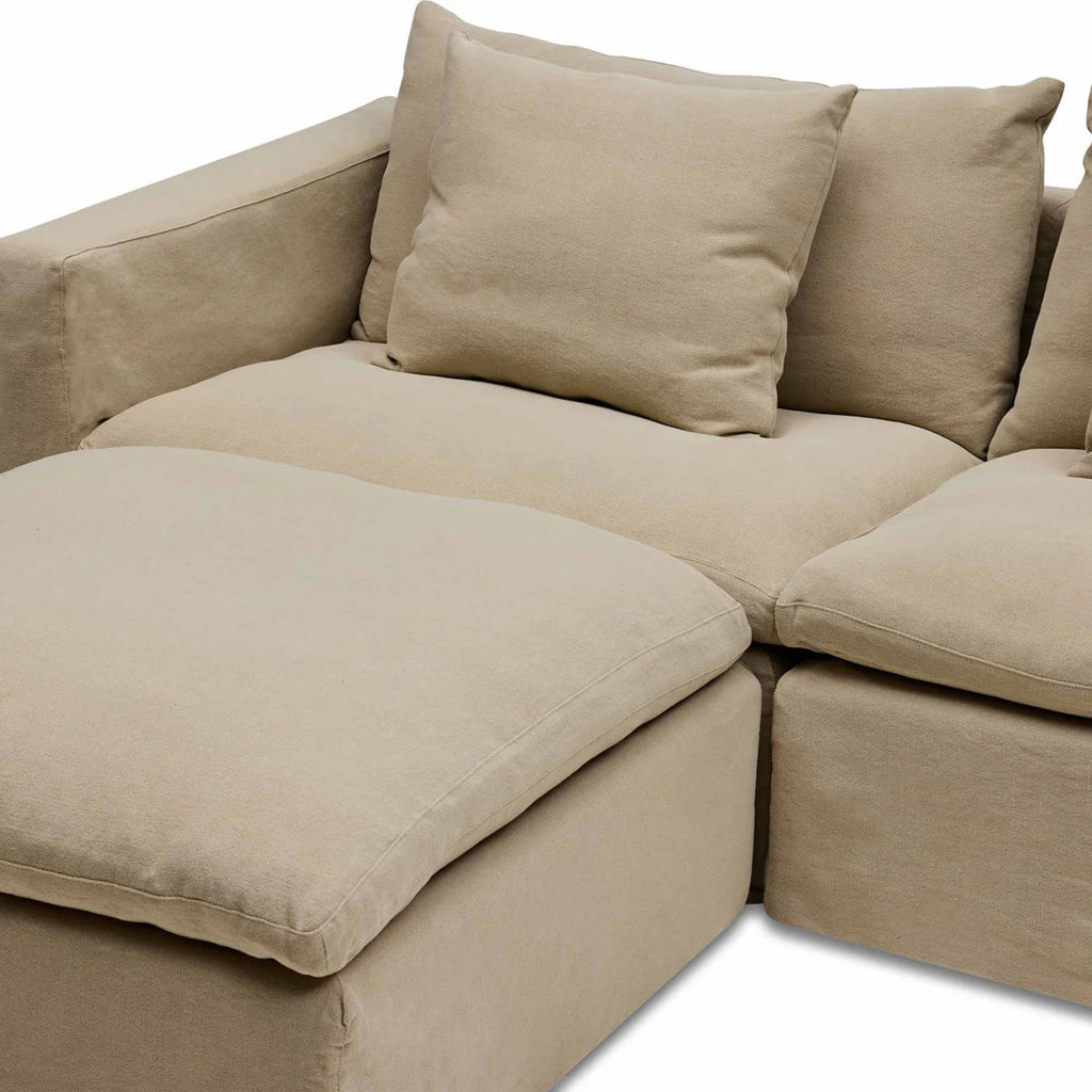 NIsmaaya Cape Modular Sofa Warm Stone 2 Seater with Ottoman