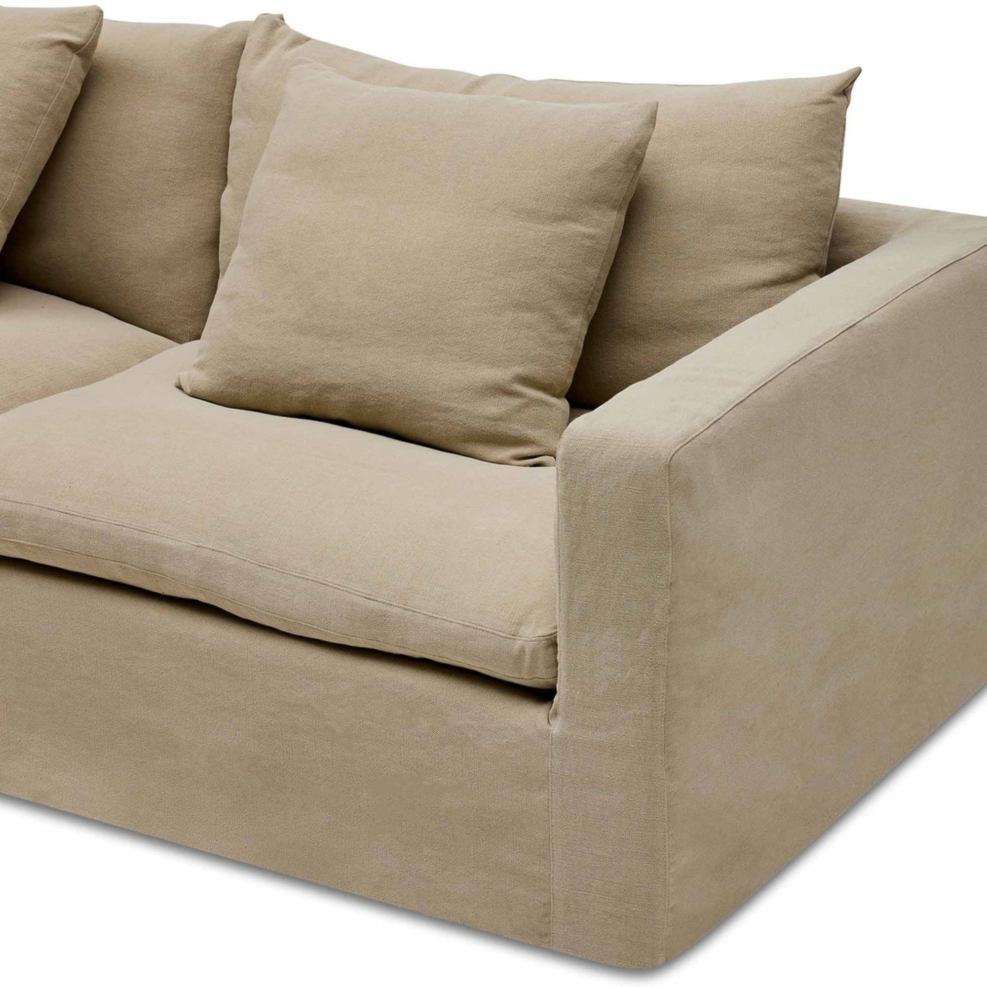 NIsmaaya Cape Modular Sofa Warm Stone 2 Seater with Ottoman