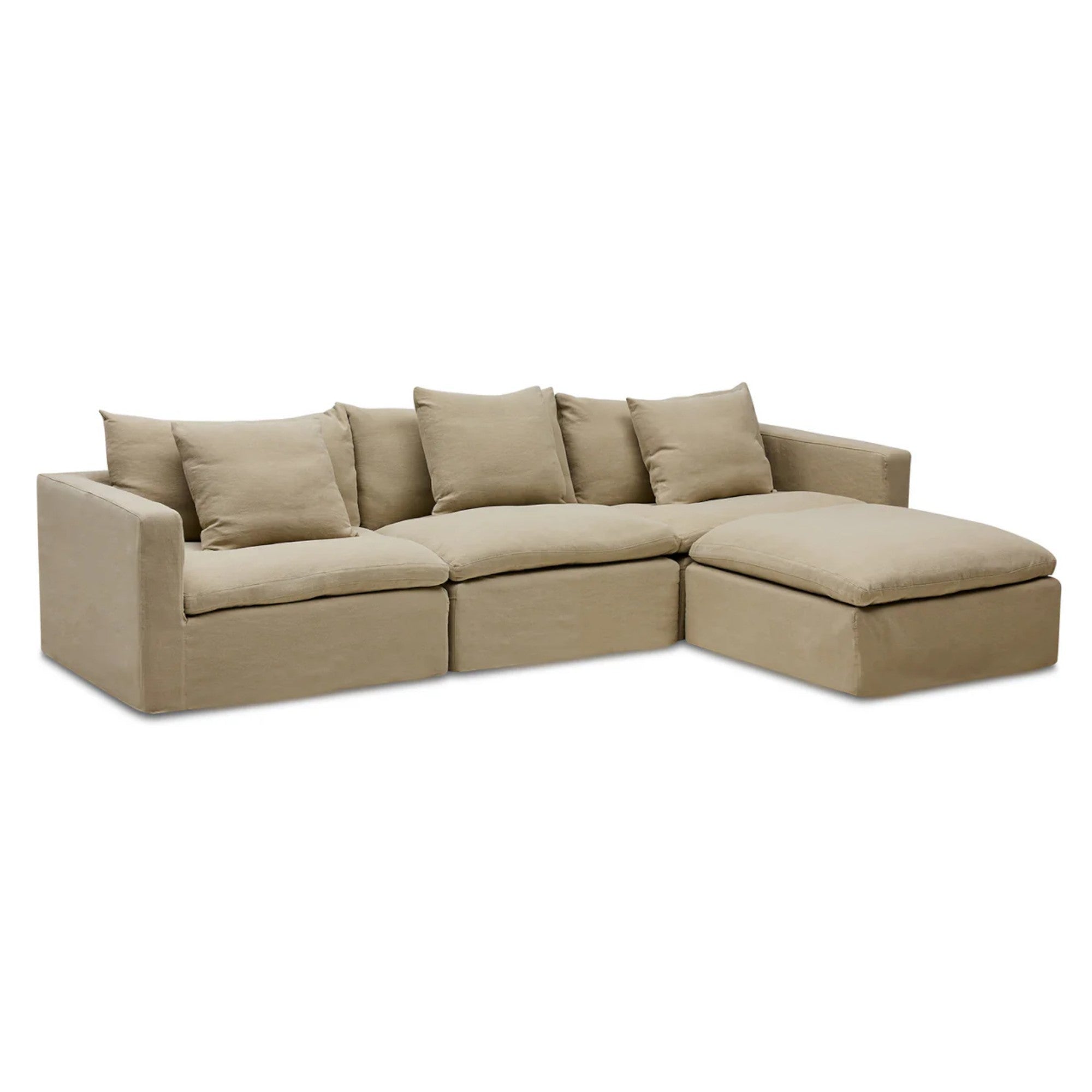 Cape Modular Sofa Warm Stone 3 Seat with Ottoman