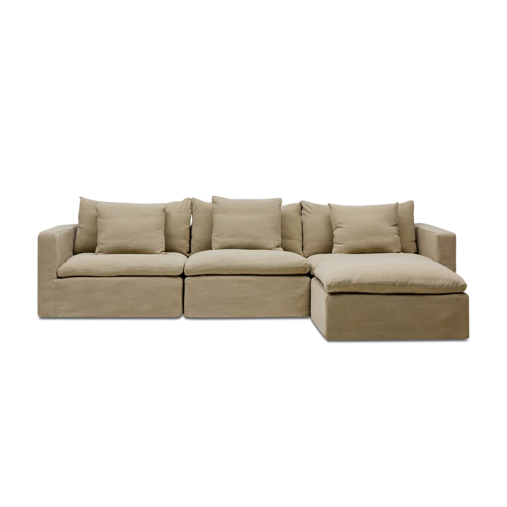 Cape Modular Sofa Warm Stone 3 Seat with Ottoman