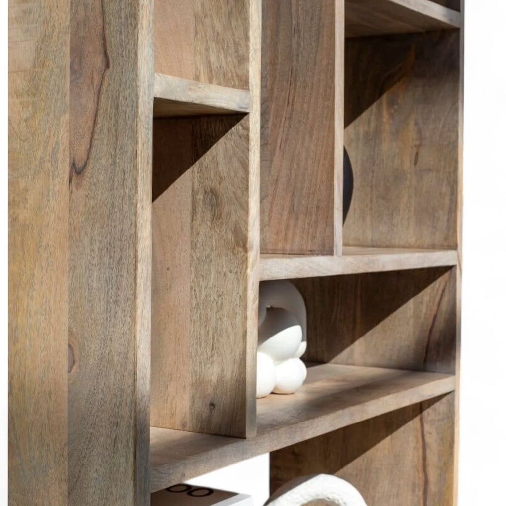 Nismaaya Open Wooden Display Shelves Unit