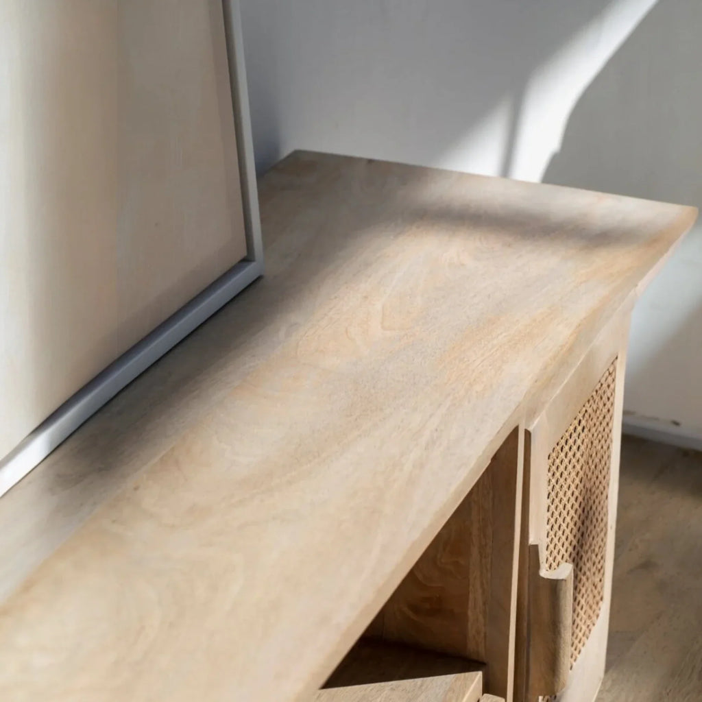 Nismaaya Summer Rattan Doors & Drawers TV Unit | Nismaaya Summer Rattan Doors & Drawers Console Table