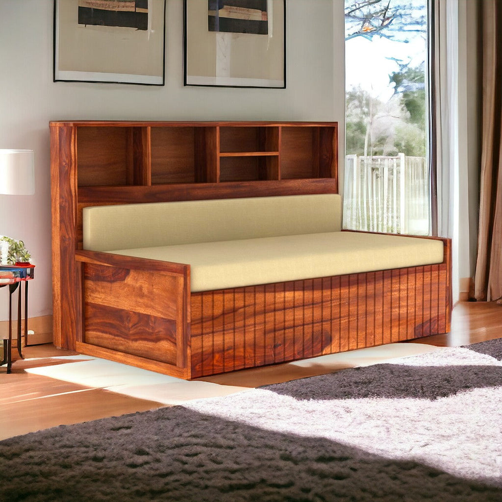 Nismaaya Naida 3 Seater Sofa Cum Bed Solid Sheesham Wood