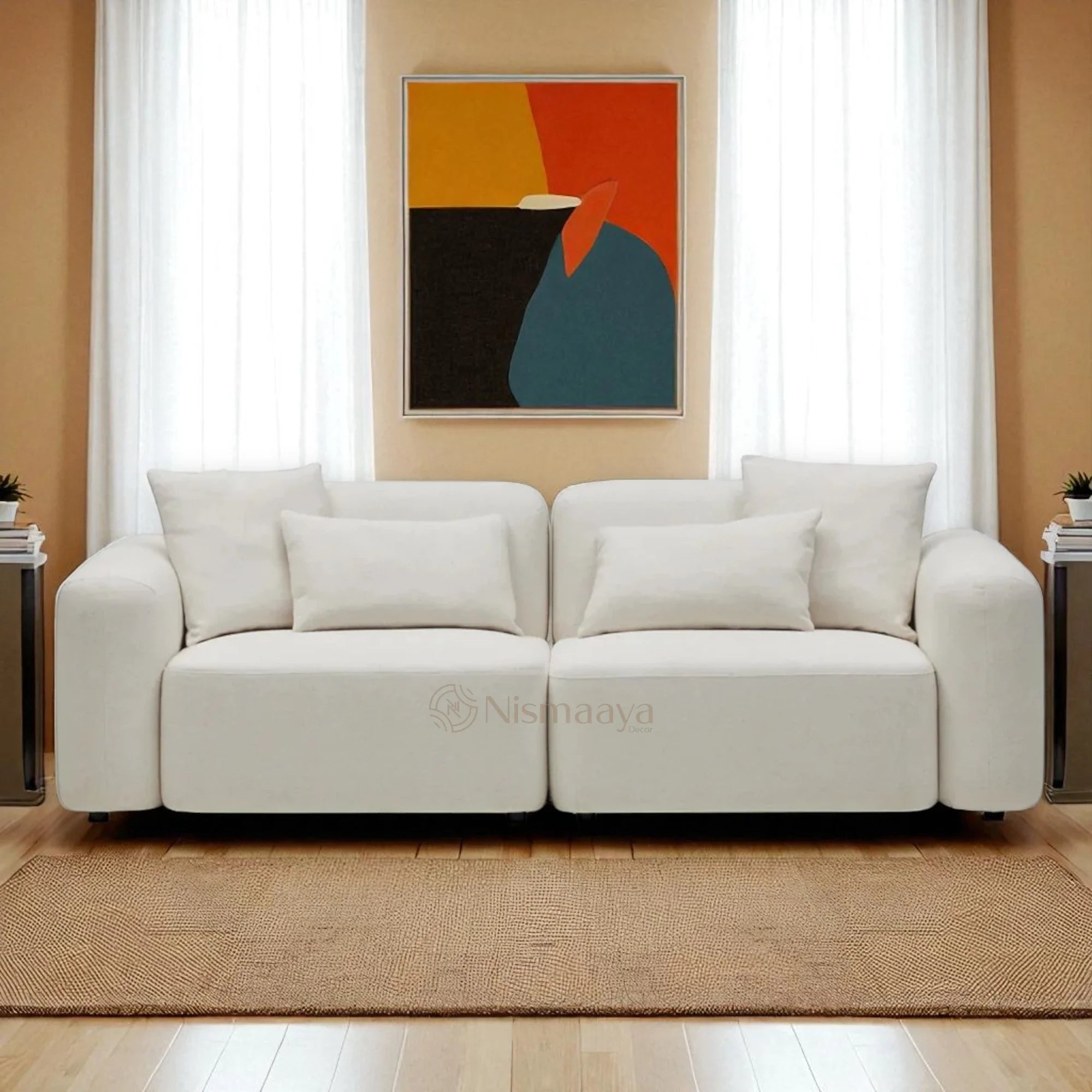 Nismaaya Pascal Modular Sofa Ivory White 2 Seater