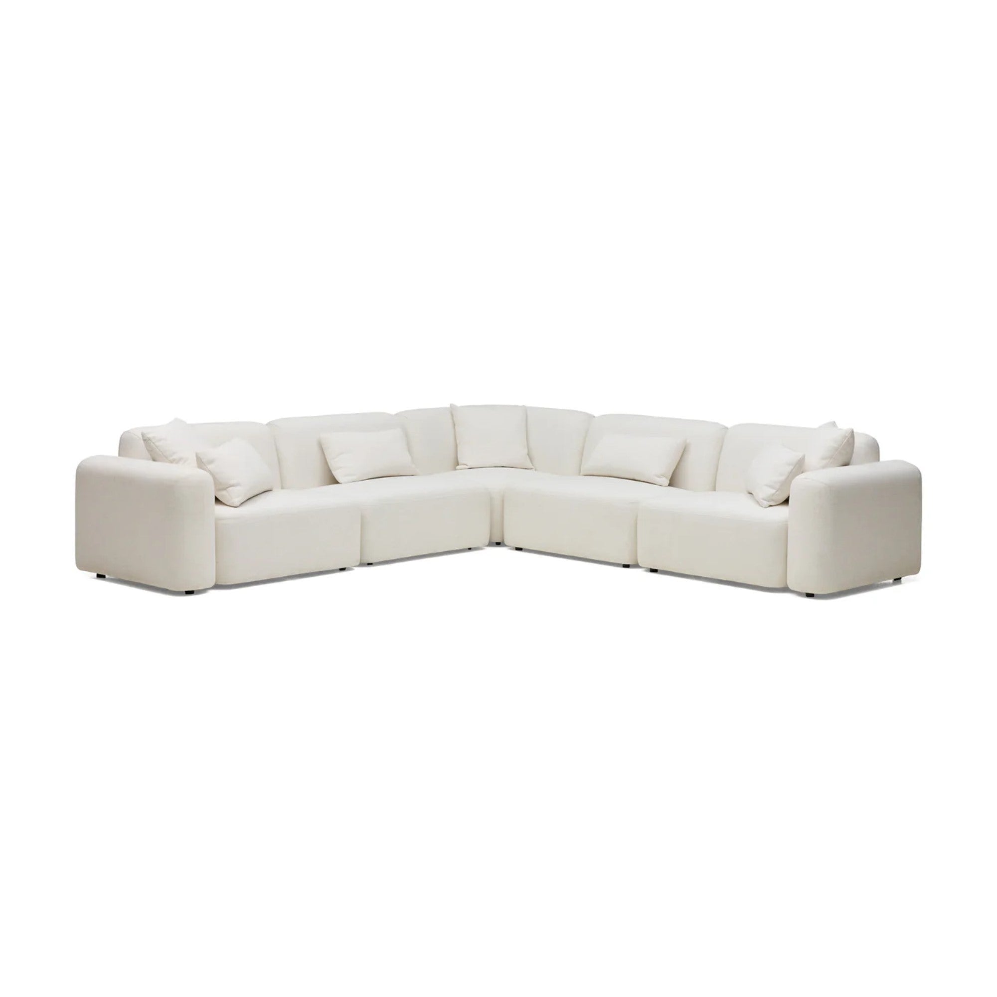 Nismaaya Pascal Modular Sofa Ivory White 5 Seater Corner