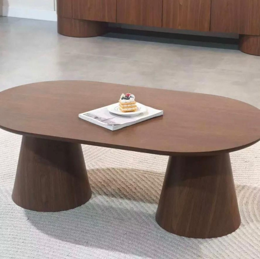 Table Basse Ovale Noyer 120 cm