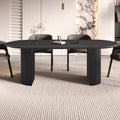 Table Ovale Bois Brun Foncé 200/220 cm – Pieds Cylindriques Texturés