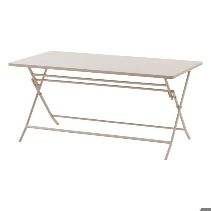 Table de jardin pliante carrée "Greensboro" pétrole 2 places en acier traité époxy - Hespéride